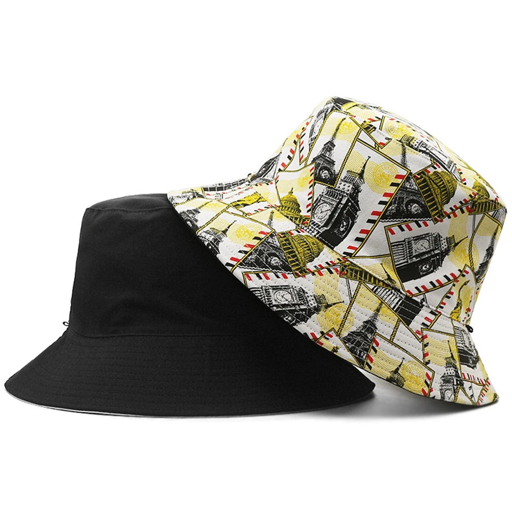 Oversize Reversible Bucket Hat Big Head Men Large Boonie Hats Male Fishing Sun Cap Women
