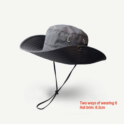 Summer Men Bucket Hat Outdoor UV Protection Wide Brim Hunting Hiking Hat
