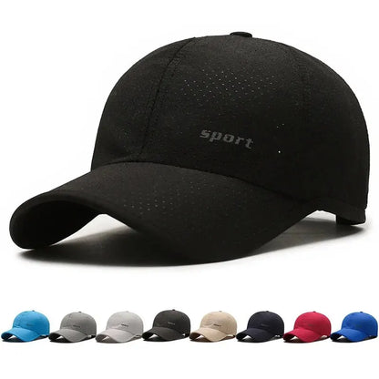 Edging Quick Drying Hat Casual Versatile Trendy Baseball Cap Fashion Outdoor Sports Breathable Black Cap