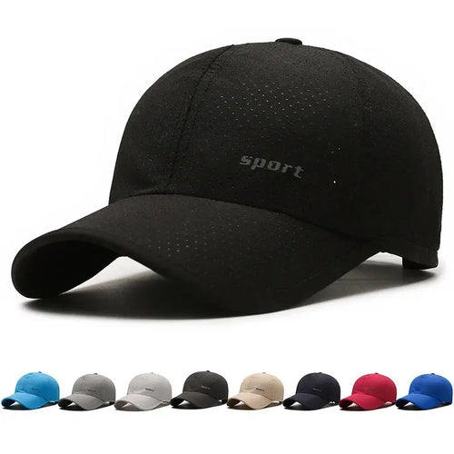 Edging Quick Drying Hat Casual Versatile Trendy Baseball Cap Fashion Outdoor Sports Breathable Black Cap