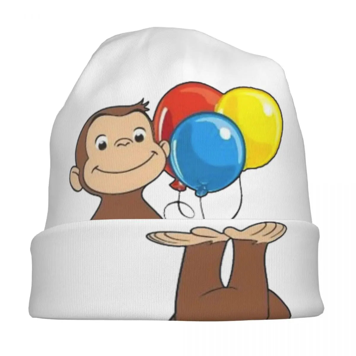 Balloons Cartoon Cute Brown Monkey Bonnet Hats Cool Street Beanies Hats