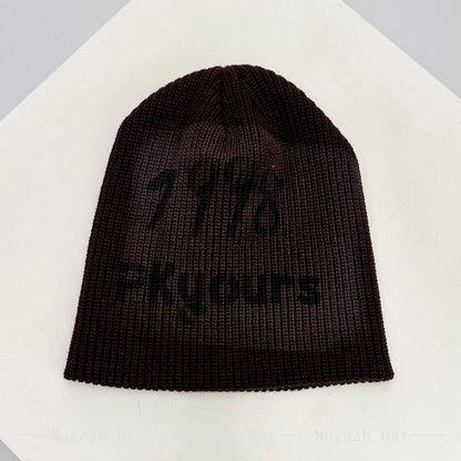 New Men Women Bandhnu Jacquard Number Letters Knitted Hats