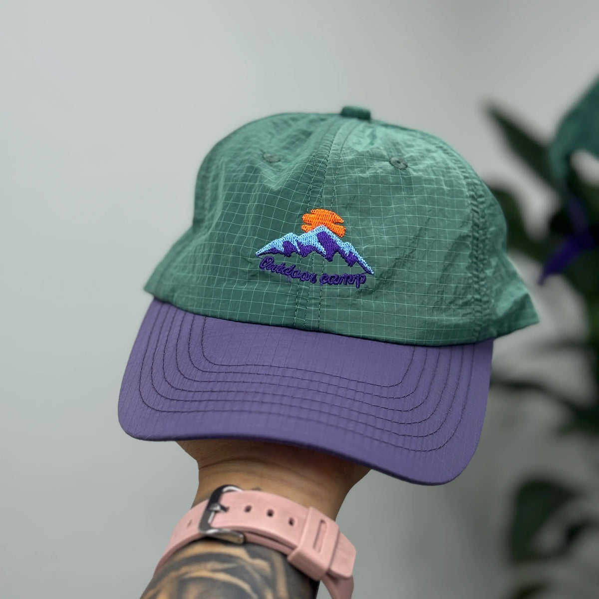 Mountain Outdoor Breathable Sports Quick Drying Hats Color Matching Purple Embroidery Baseball Caps