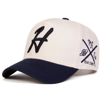 Unisex H Letter Embroidered Baseball Caps Spring Autumn