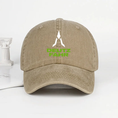 Deutz Farm Logo Printed Washed Baseball Cap Soft Comfortable Breathable Adjustable Retro Farm Style