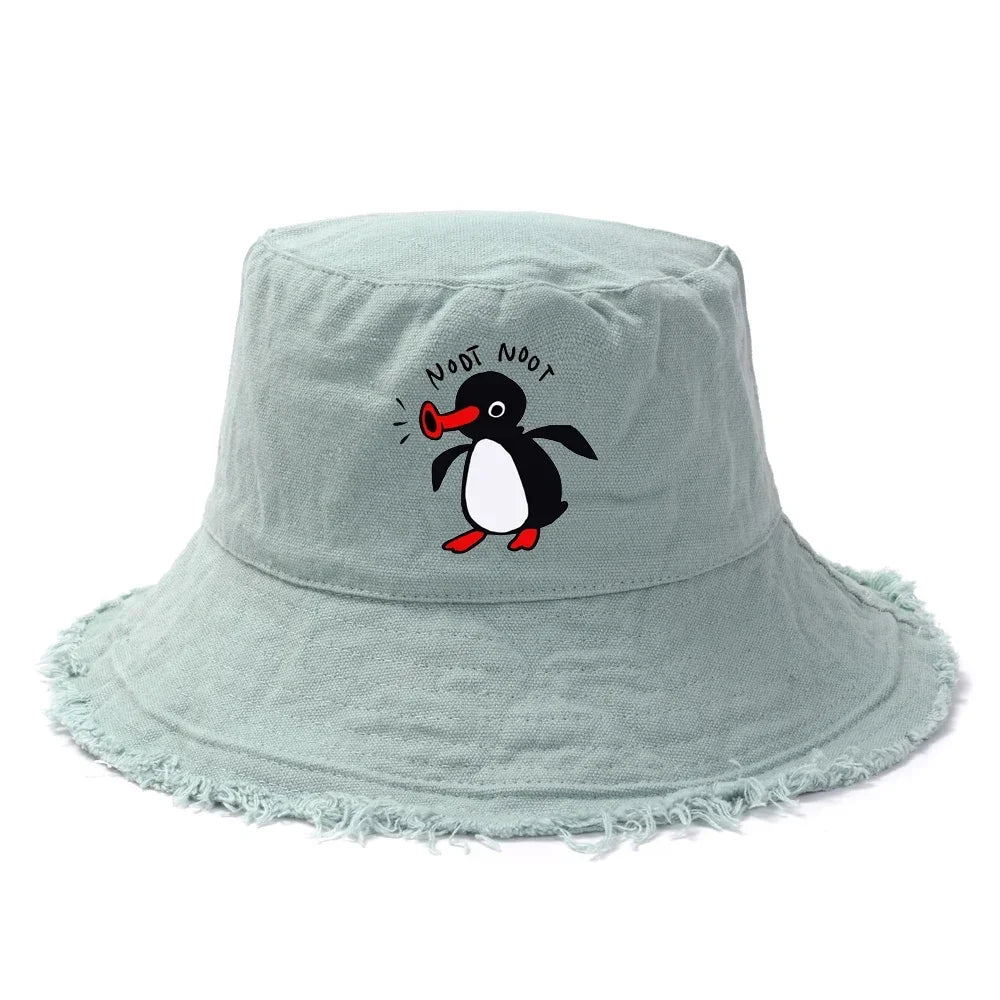 Summer Penguin Bucket Hat Reversible Bob Men Women Cotton