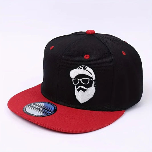 Printed Logo Bearded Grandpa Pattern Adjustable Buckle Closure Outdoor Sports Cap