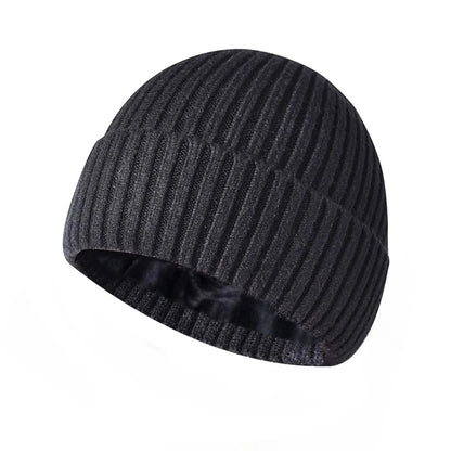 Winter Inner Velvet Thickened Warm Adult Unisex Woolen Knitted Hat