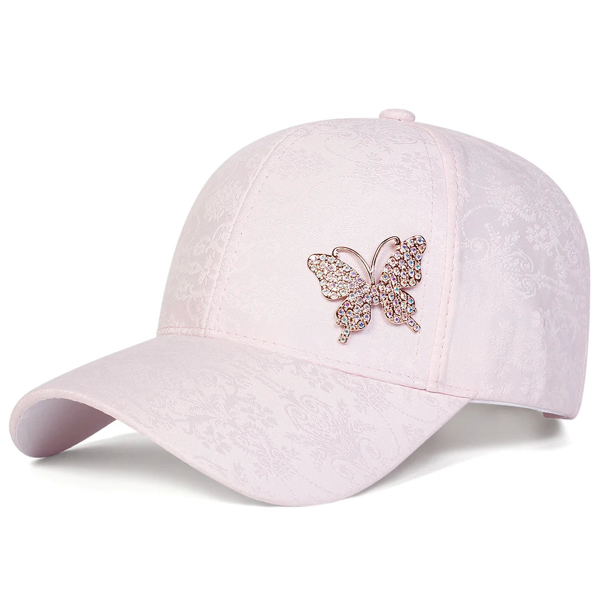 Trendy Rhinestone BlingBling Butterfly Print Baseball Cap