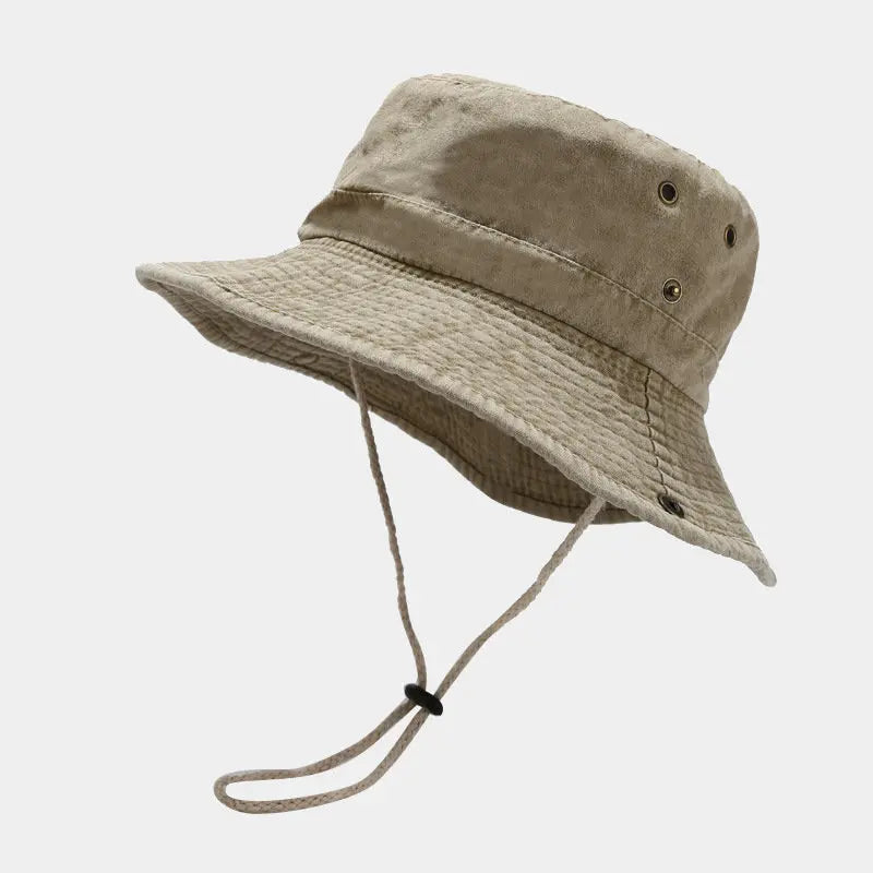 2022 Cotton Solid Bucket Hat Outdoor Fisherman Travel Sun Cap