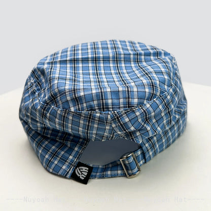 Korean Plaid Embroidered Letters Baseball Hats