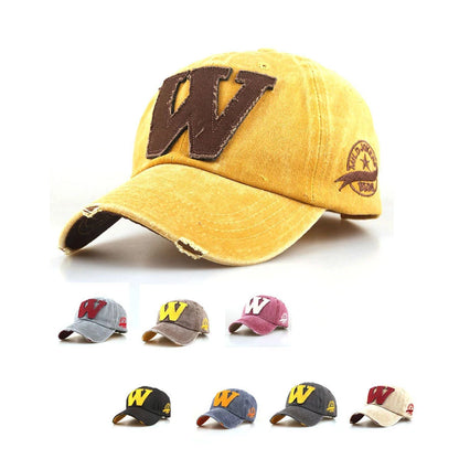 Retro Distressed Style Letter 'W' Baseball Cap