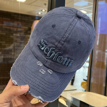 Vintage Washed Gradient Baseball Cap for Women