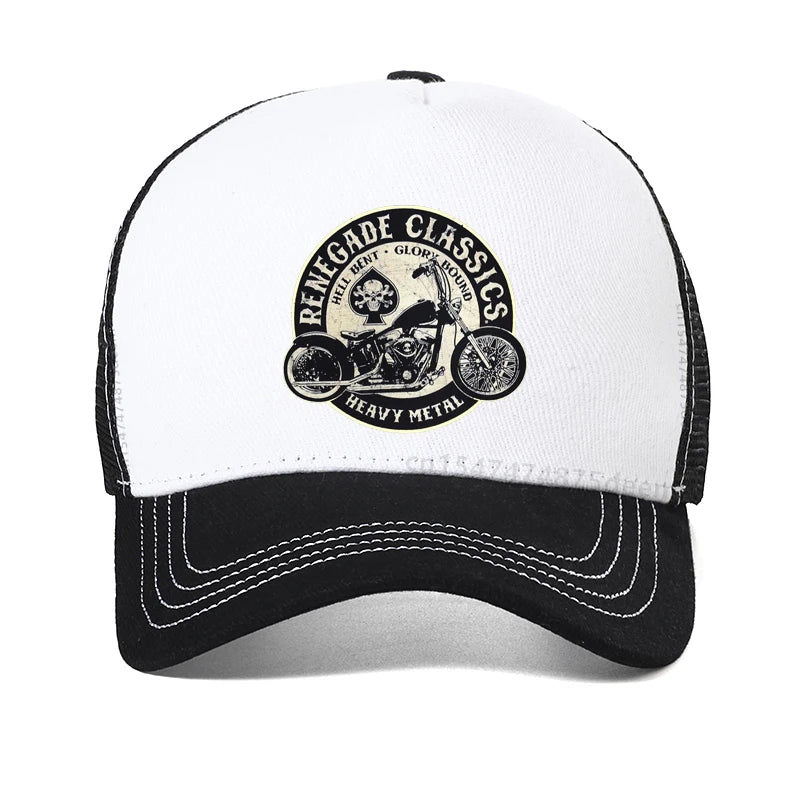 Men Vintage Glory Bounds Motorcycle USA Heavy Metal Baseball Cap Men