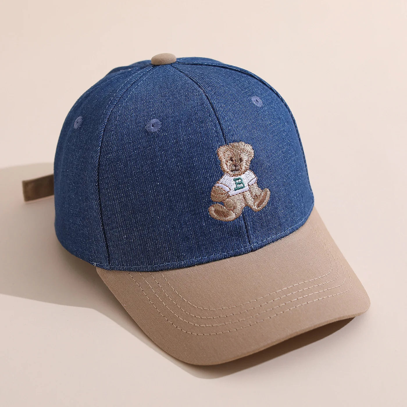 Cartoon Bear Patch Hat Children Visor Sun Hat Spring Summer Outdoor For Toddler Boys Girls