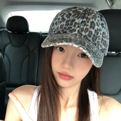 American Retro Spice Girl Leopard Print Baseball Cap