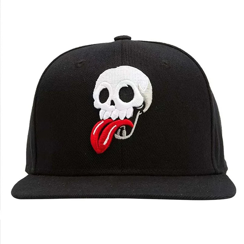 Unisex Skeleton Embroidery Hats Spring Autumn Adjustable Casual Snapback Caps Outdoor Sunscreen Hat