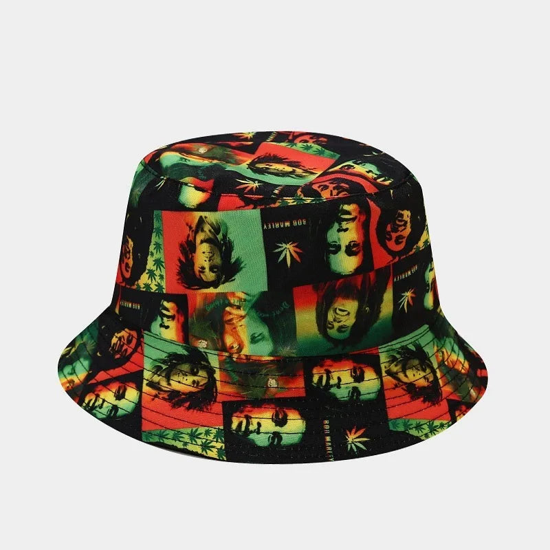 Fashion Plant Printing Pattern Fisherman Hat Spring and Summer