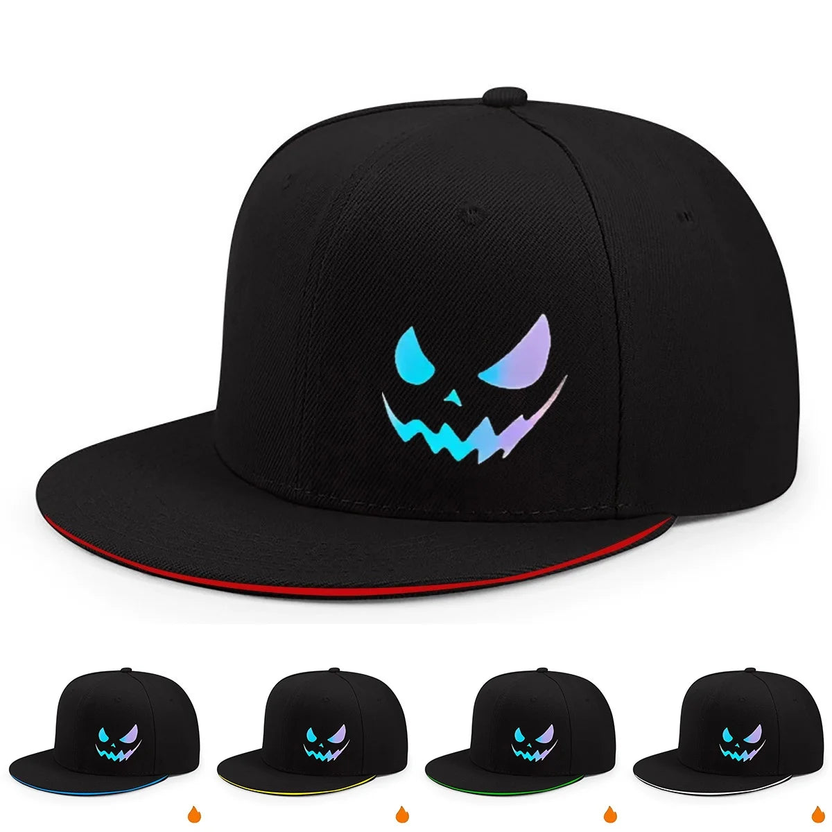 Unisex Personality Ghost Expression Hip-hop Hats Outdoor Adjustable Hardtop Baseball Caps