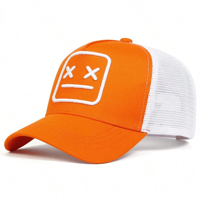 Unisex XX Crying Face Embroidery Baseball Net Caps Hip Hop Cap Spring Summer