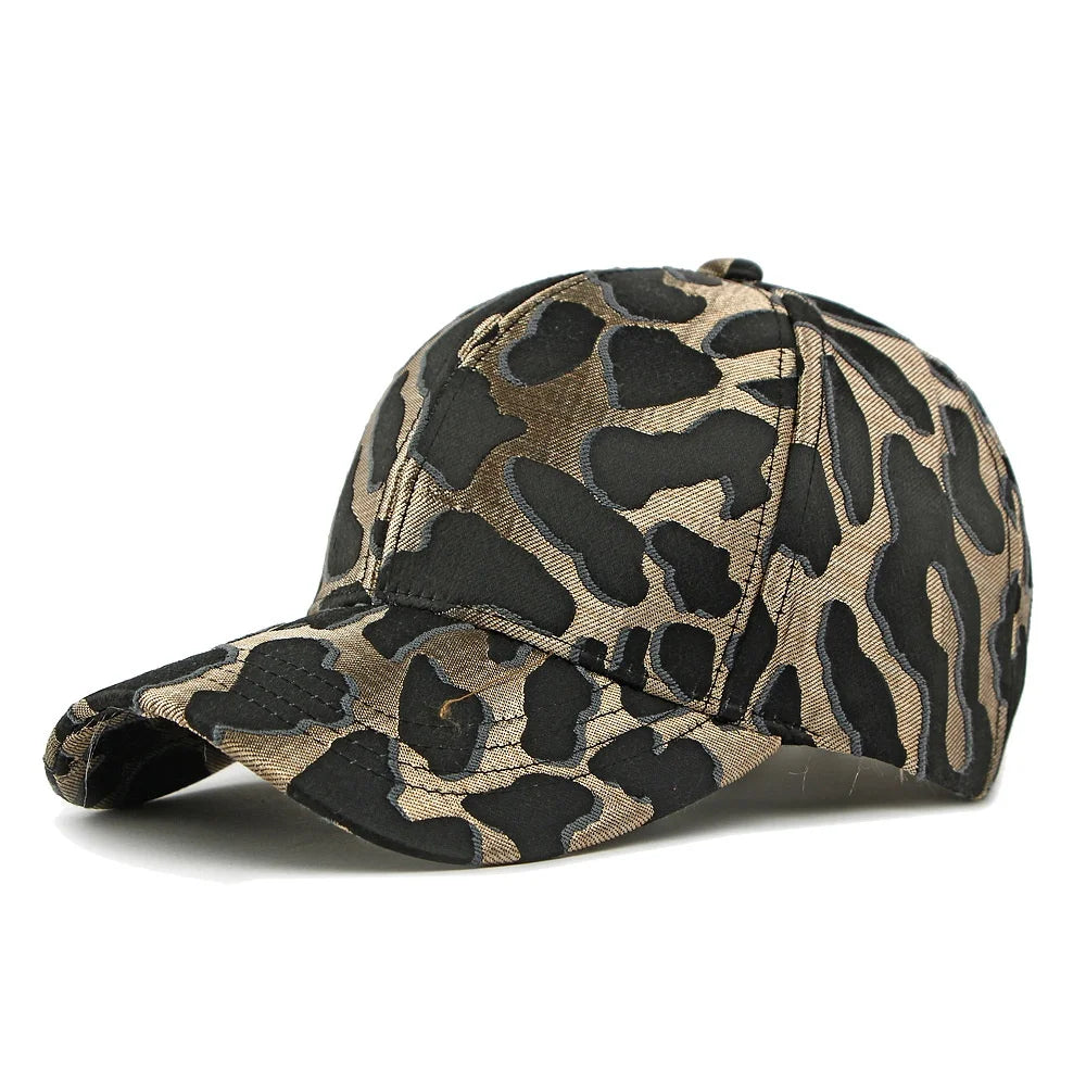 New Jacquard Leopard Print Hardtop Baseball Cap Women Men