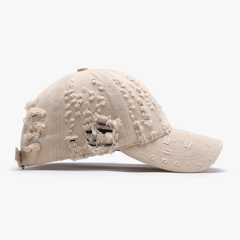 Spring Soft-Top Washed Distressed Curved Brim Baseball Cap