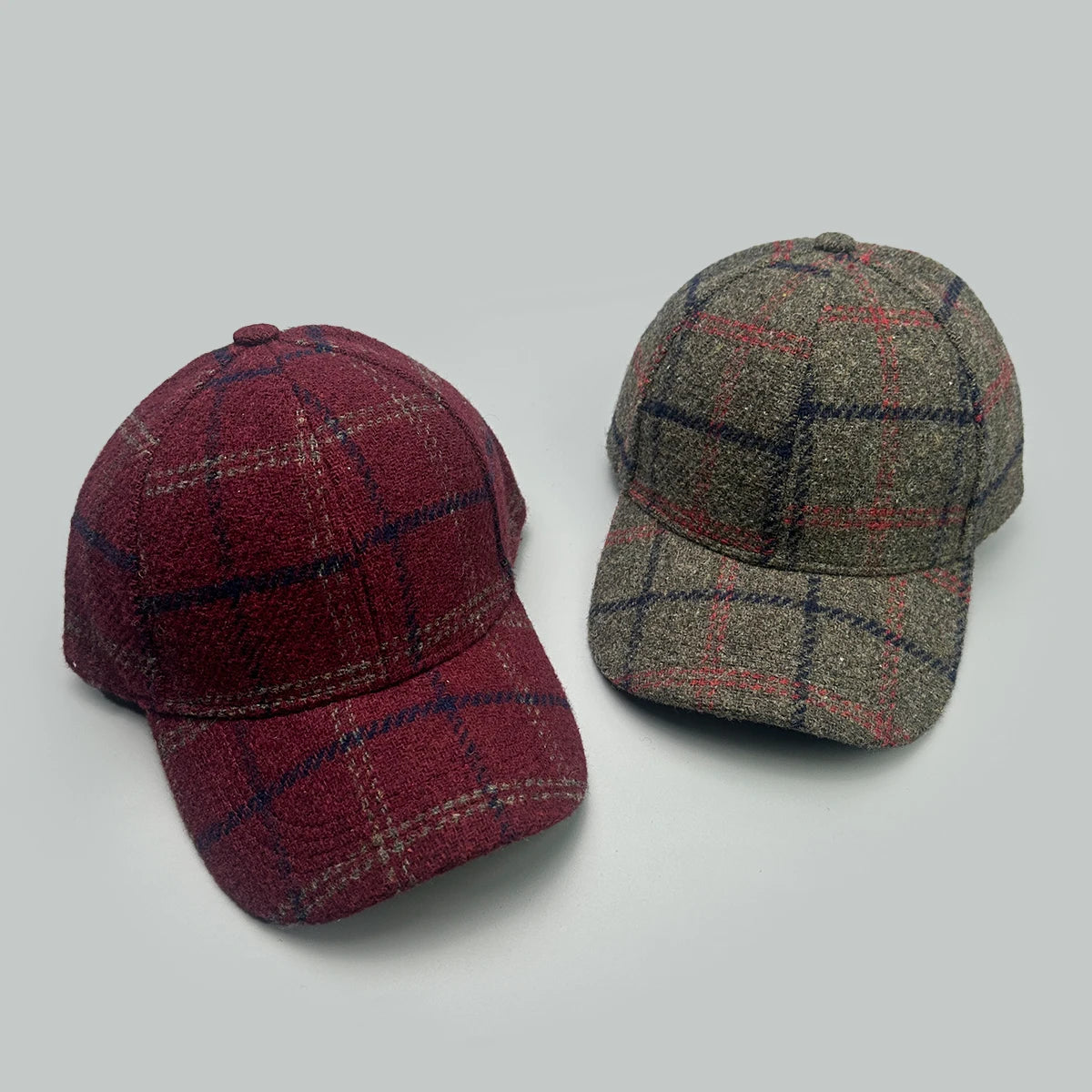 British Style Hardtop Retro Plaid Baseball Hats New Men Women