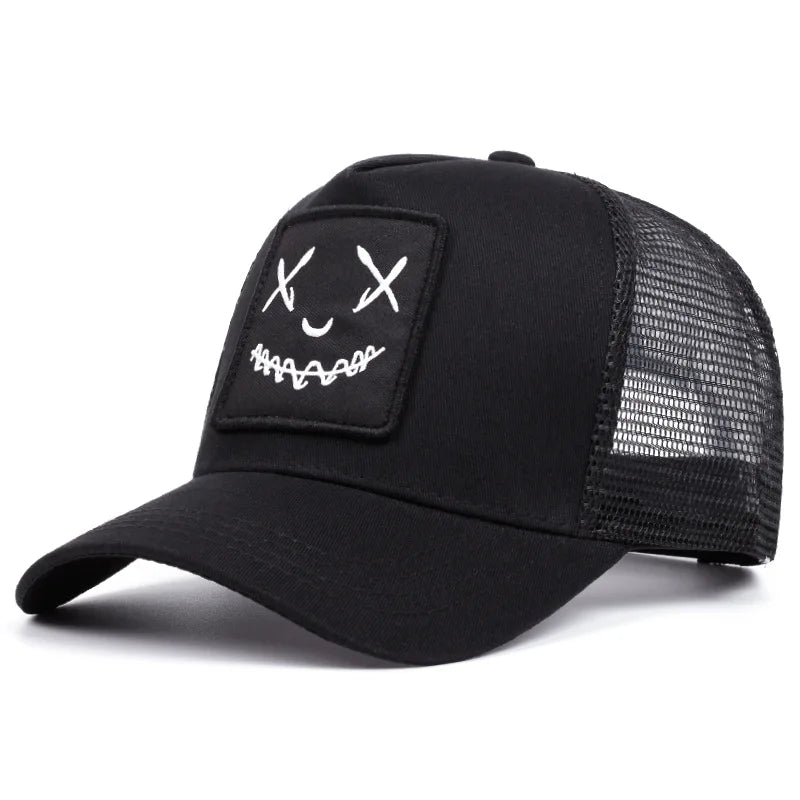 Men Women Smile Face Embroidery Baseball Caps