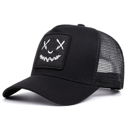 Men Women Smile Face Embroidery Baseball Caps