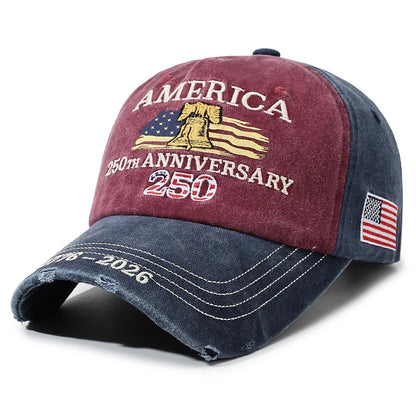 Vintage Unisex USA 250th Anniversary Embroidered Baseball Cap