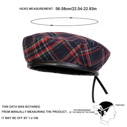 Unisex Plaid Beret Hat Men And Women Painters Hats
