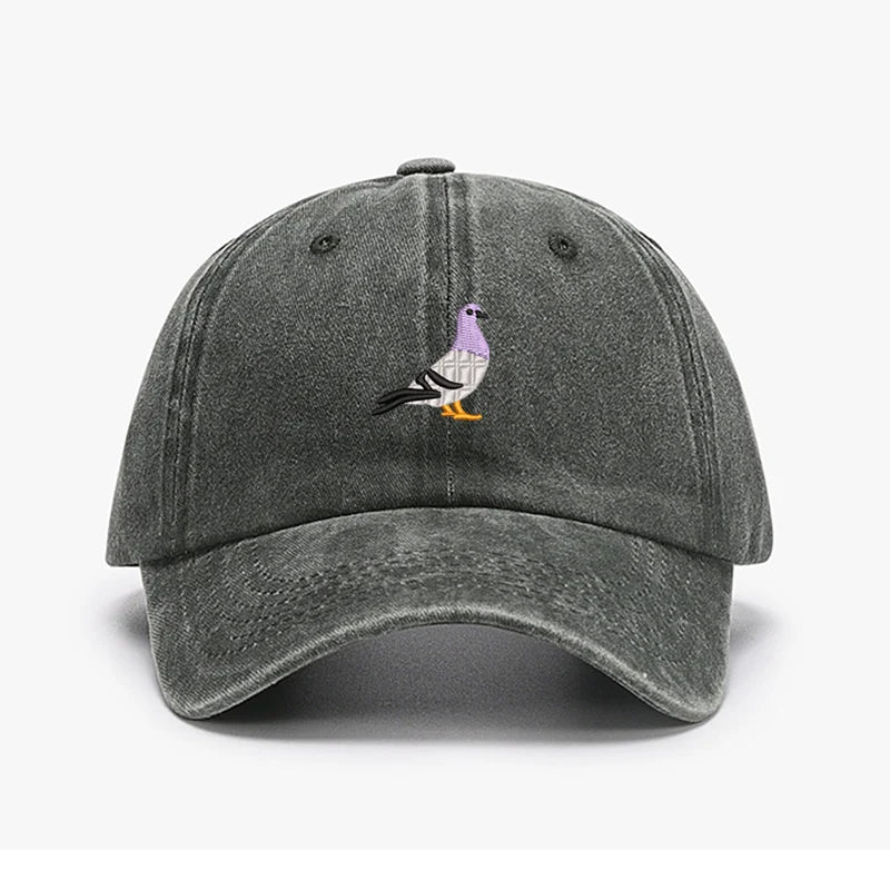 Embroidery Pigeon Spring Vintage Baseball Caps