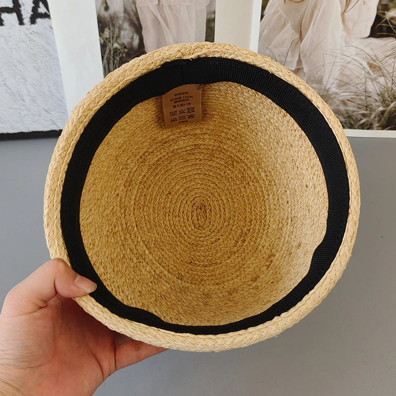 100% Handmade Raffia Grass Fascinator Sun Hats Women