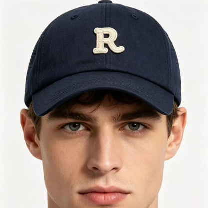 Men's Ladies Embroidered Letter R Baseball Cap
