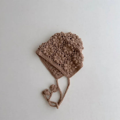 Knitted Baby Hat Kids Girls Handmade Crochet Ear Flap Beanie