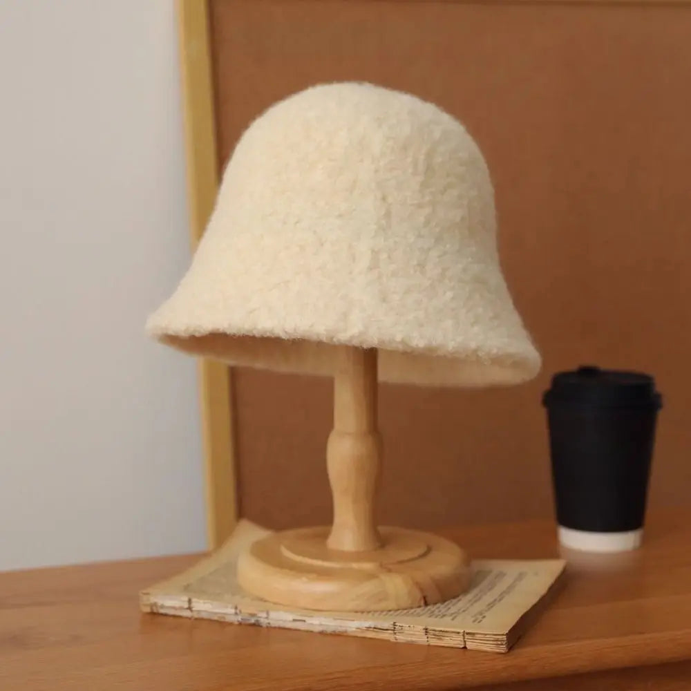 Casual Wool Bucket Hat Thickened Windproof Fisherman Hats