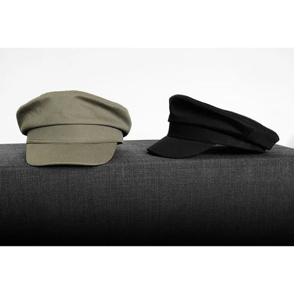 2025 Men's Nautical Peaked Cap - Vintage Flat Top Beret