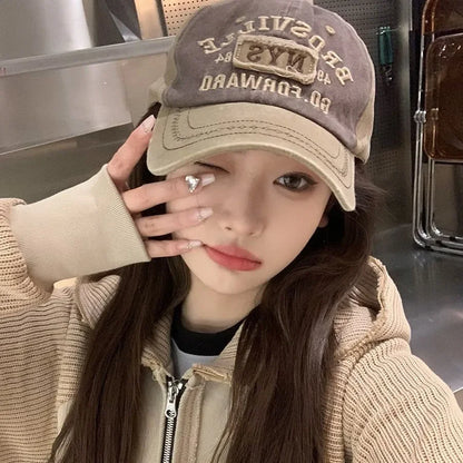 Retro Embroidery Letter Baseball Caps for Men Women Spring Summer