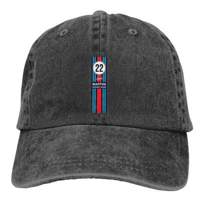 Washed Men's Baseball Cap Racing Team Trucker Snapback Caps Dad Hat Martini Racing Golf Hats