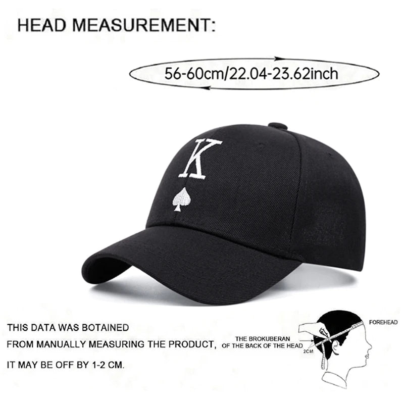 Creative Hip Hop Hat K Spade Heart Embroidery Street Skateboarding Hat