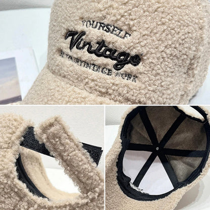 Letter Embroidery Autumn Winter Baseball Caps for Women