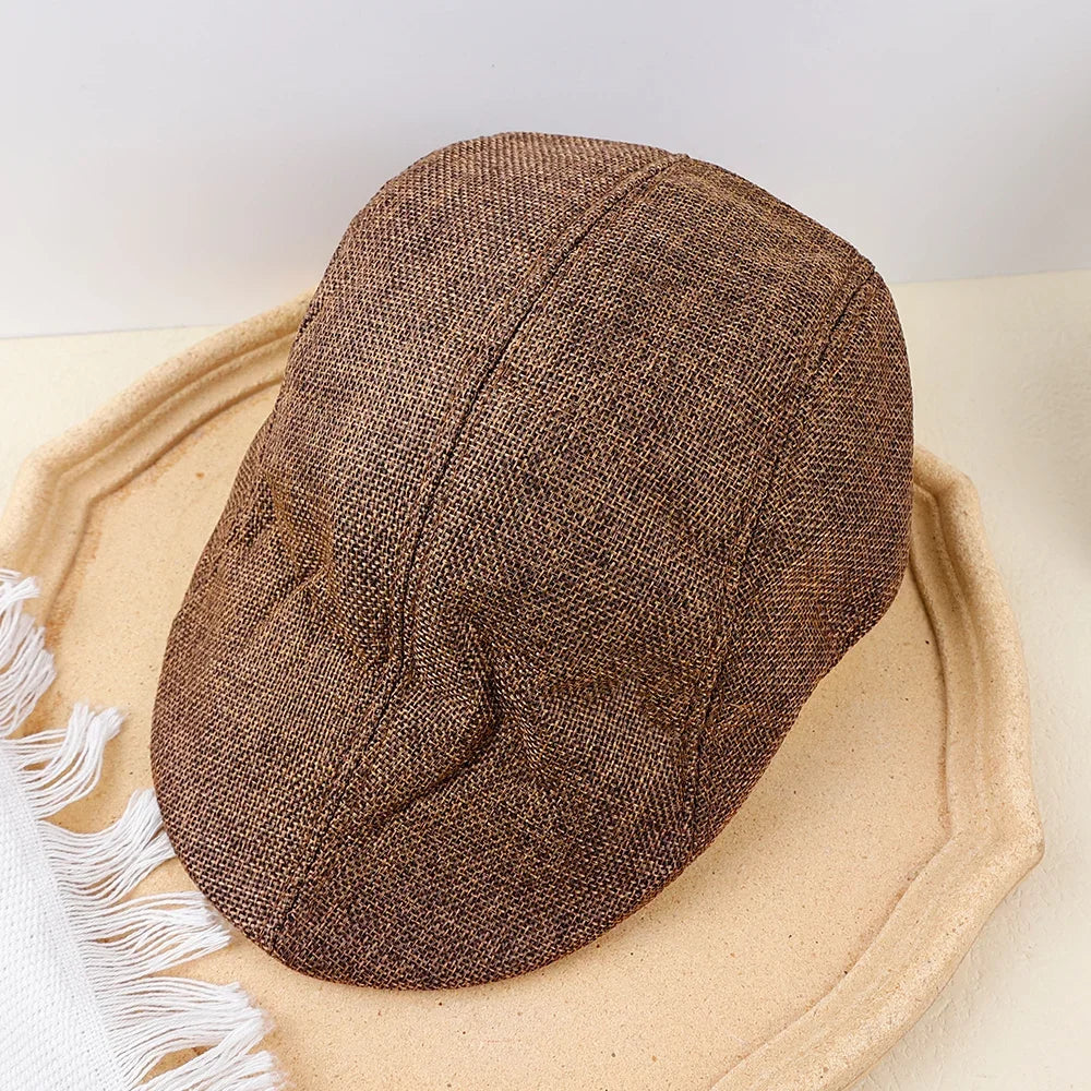 Breathable Linen Cotton Beret Hat Fashion Lightweight Beret Caps