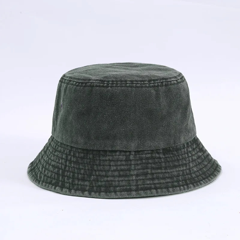 Bucket Hat Washed Denim Cap Men Panama Hats