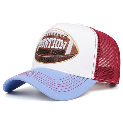 Unisex Baseball Cap Classic Station Letter Pattern Mesh Cap Men And Women