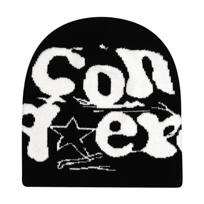 Y2K Letter Knitted Winter Autumn Beanie Cap Men Women