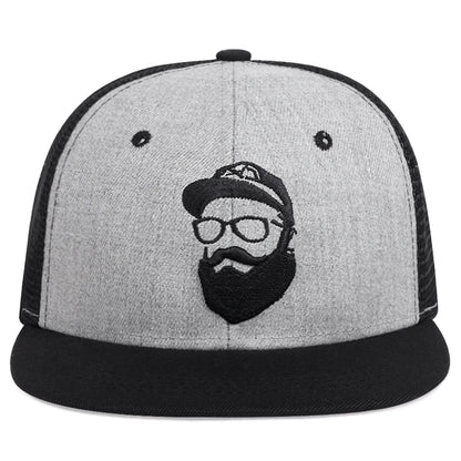 Unisex Old Man Embroidery Hip Hop Net Hats Adjustable Casual Snapback Baseball Caps Outdoor Sunscreen Hat