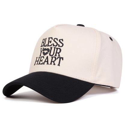 Unisex Bless Your Heart Letter Embroidery Baseball Caps Spring and Autumn