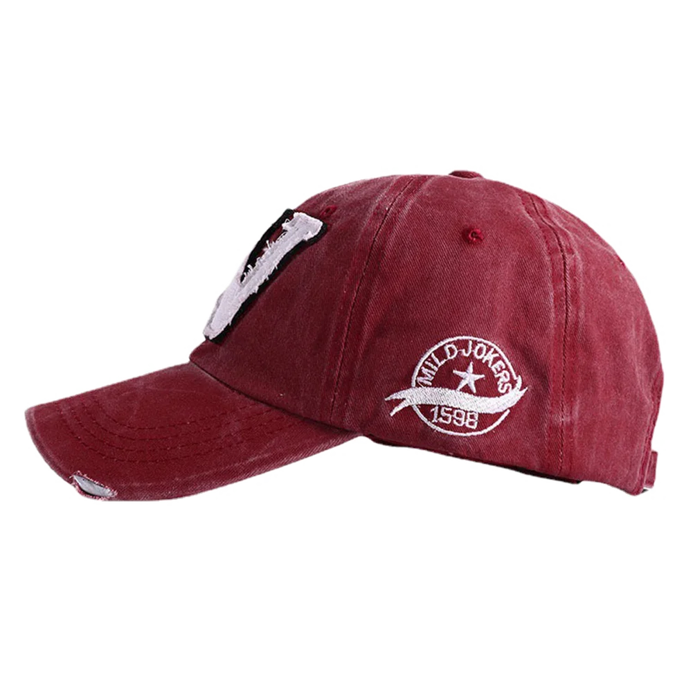 2025 W Letter Embroidery Washed Cotton Baseball Cap