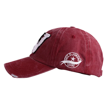 2025 W Letter Embroidery Washed Cotton Baseball Cap