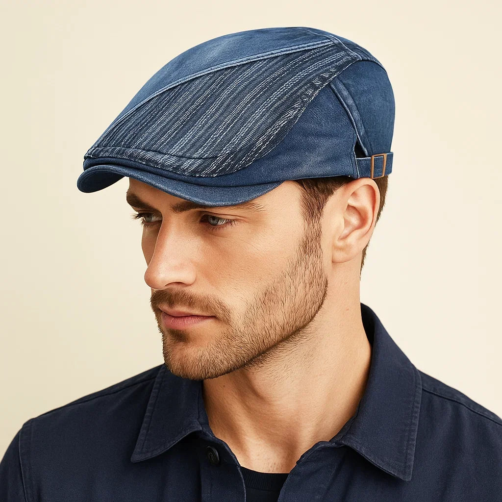 Four Seasons Washed Denim Newsboy Cap